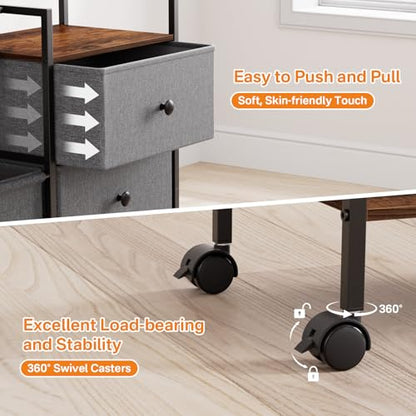 Modanais Baby Diaper Caddy Organizer Cart - 3 Tier Rolling Cart with Dividers and Drawers, Easy To Assemble, Mobile Utility Cart with Wheels for Nursery, Bedroom, Changing Table & Crib - color: Grey