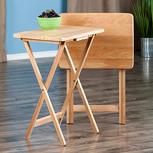 Winsome Alex Set of 2 Foldable Snack Tables, Easy to Store Small Portable Fold Up Table Set for Kitchen, Living Room TV Dining, Crafts, Puzzles, Work From Home - size: 2 - Tables