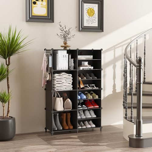 AWTATOS Closet Organizer, 8 Cube Closet Organizers and Storage, Closet Storage Shelves, Clothes Storage Organizers for Closet Bedroom Living Room Office Black - color: Black
