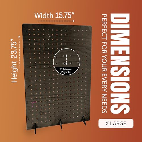 Torched Pegboard Display Stand for Jewelry, Craft Shows, Selling, Vendor Events, Tools, Peg Board Accessories Rack Organizer, XXL 15.75" L x 4.3" W x 23.75" H, Ebony - color: Ebony, size: XX-Large