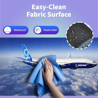 Large Gaming Mouse Pad (31.5" x 15.8") - Airplane Soaring Above the Clouds, Aircraft Design for Boeing 777 Enthusiast Extra XXL Extended Office Accessories, Premium Stitched Anti-Slip Desk Mat - color: Boeing 777