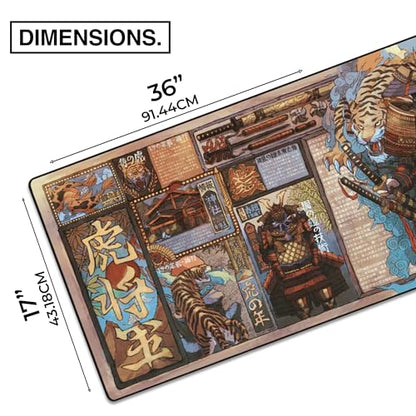 MPCO. Original Large Gaming Desk Mat – 36" x 17" Duraglyde Masterpiece Taimuzu Full Desk Mouse Pad for Smooth Precision – Non-Slip, Washable Extra-Large PC Mouse Pad for Gaming Sessions - color: DuraGlyde Taimuzu