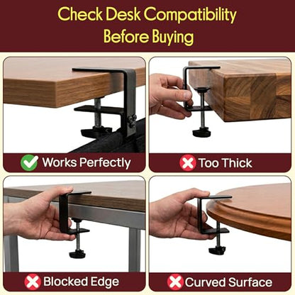 Pyle 48" Under Desk Cable Management Tray, Under Desk Wire Organizer with Clamp or Screw Mount, Desk Cable Organizer with Fabric Design for Large Workstations, Built-in Ties, 20 lb Capacity, Black - size: 48"