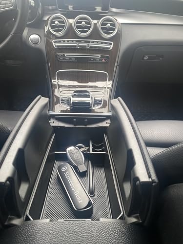 Center Console Organizer Tray Armrest Secondary Storage Box Compatible with Mercedes Benz C Class W205 2015-2021(Sedan & Coupe Only), GLC W253 2016-2022