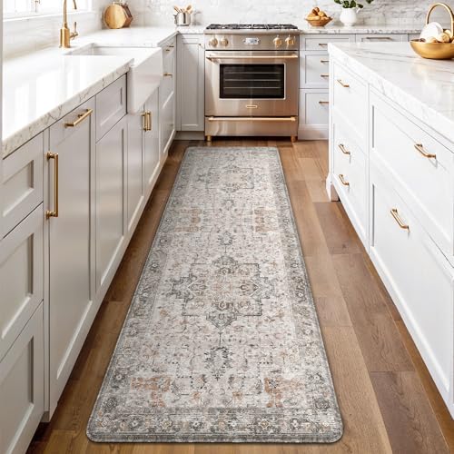 GENIMO Kitchen Mats for Floor, Washable Anti Fatigue Mat for Cushioned, 23.6"x71", Waterproof Kitchen Rugs, Non Slip Comfort Standing Mat Rug for Home, Sink, Laundry, LightTaupeBrown - color: Light Taupe Brown, size: 23.6"x71"--0.4 inches