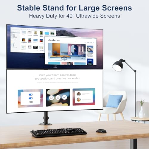 Stacked Monitor Mount - Extra Tall Vertical Monitors Stand for 17-40 Inch Screen, Fully Adjustable and Hold 26.4 lbs per Arm, VESA 75/100 mm