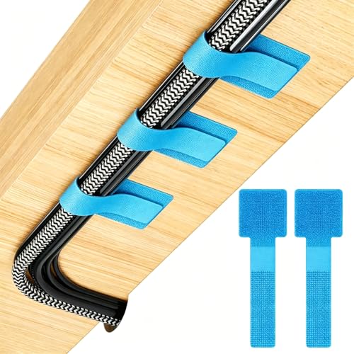 100Pcs Cable Straps Hook and Loop Cable Ties - Cable Holder for Desk Cable Management Under Desk - Computer Cord Organizer for Home Office Gaming Setup - Blue - color: Blue100pcs