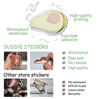 Fruit Stickers 50Pcs Tropical Fruit Aesthetic Waterproof Vinyl Stickers for Water Bottles, Laptop, Party Favors, Classroom Rewards & Gift Pack - style: Fruit Stickers
