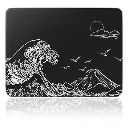 ATTACK SHARK CM05SE Glass Gaming Mouse Pad for FPS & Esports, Nano-Etched Tempered Glass Surface,Ultra-Smooth Low Friction Hard Mousepad,Waterproof Large Desk Mouse Mat for PC Setup,Black Wave - color: Black Wave
