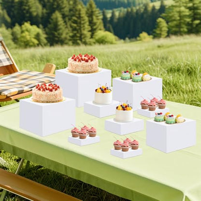 EI 4Pcs Acrylic Buffet Risers,High-end Classic Food Display Riser for Party,Dessert Table Display Set Heavy duty,Acrylic Cube Boxes Display Nesting Risers for Party,Catering,Jewelry Collectibles - size: 4 Pack