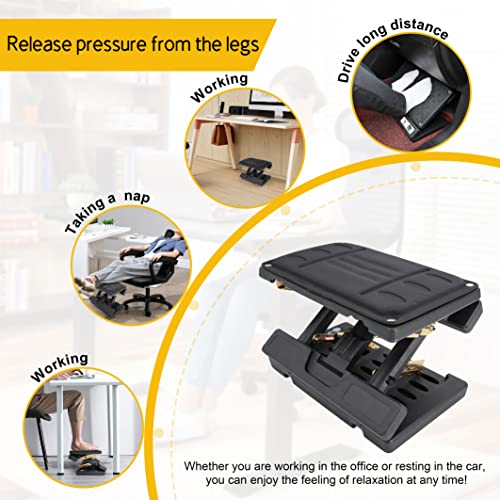 Adjustable Foot Rest Under Desk - Ergonomic Office Foot Stool with Massage, Leg Rest for Desk, Anti-Slip Design for Home & Work, Improves Posture (Black) - color: Black