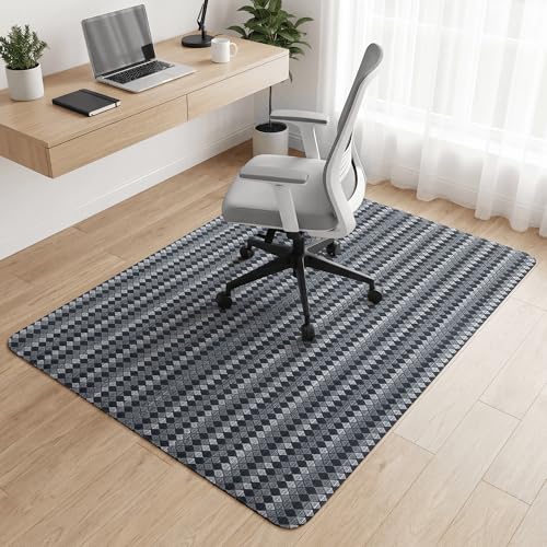 Carvapet 36x48 Office Chair Mat for Hardwood Floor - Heavy Duty Desk Floor Protector, Silent Smooth Glide Rolling Gaming Chair Mat with Skid-Resistant Backing - color: Diamond Pattern