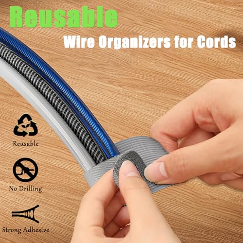 80PCS Hook and Loop Cable Straps, Cable Management Under Desk, Adhesive Cable Tie, Reusable Wire Organizer for Cords, Cord Management, Computer Accessories for Desk, Home Office Essentials,Black+White - color: Black + White