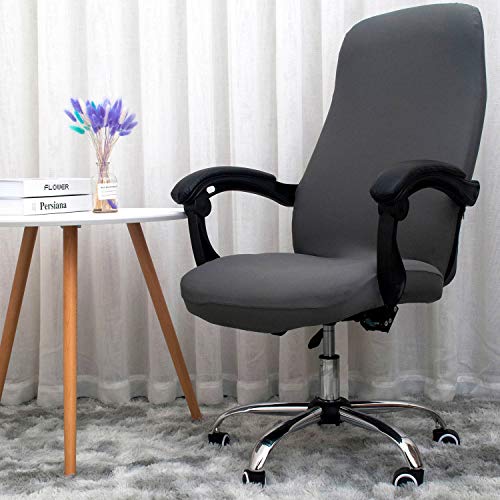 Melaluxe Office Chair Cover - Universal Stretch Desk Chair Cover, Computer Chair Slipcovers (Size: L) - Dark Gray - color: Dark Gray, size: Large Chair Cover