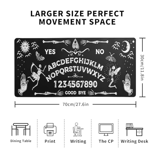 Mysterious Spirit Goth Gaming Mouse Pad 27.6x11.8 Inch Large Desk Mat Black Extended Pads Big Mousepad Non-Slip Rubber Base Keyboard Mat with Stitched Edges for Gaming Laptop Computer PC Desktop - color: Mysterious Spirit Goth