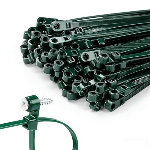 200 PCS 10 inch Green Zip Ties with Screw Hole 70lbs Mountable head Cable Ties Straps Multipurpose Heavy Duty Nylon Cable Zip Ties with Screw Mounting Hole - color: Green, size: 10 Inch (200PCS)