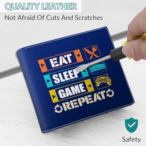 EXXBYELI Boys Wallet Gamepad Leather Wallets Credit Id Card Cash Holder Black Rfid Blocking Zipper Cute Cool Funny Aesthetic Wallets With Coin Pocket Id Window Teen Wallets for Boys Teenager Wallet - color: games-text-2