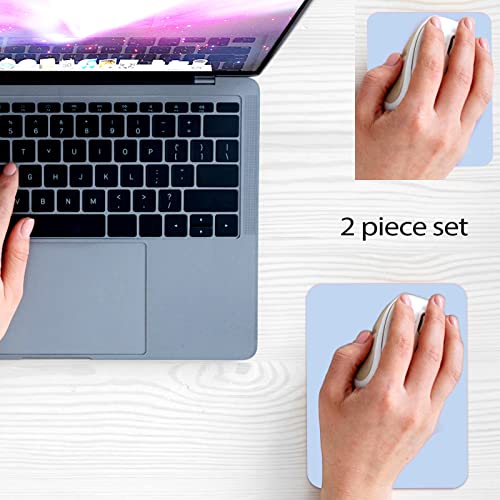 Small Mini Mouse Pad, 5x6 & 5.7x7.5 Inch, Portable, Waterproof, Non-Slip Rubber Base, Fits Wireless Laptop, Blue - color: Blue, size: 5.7x7.5 and 5x6 inches (set of 2)