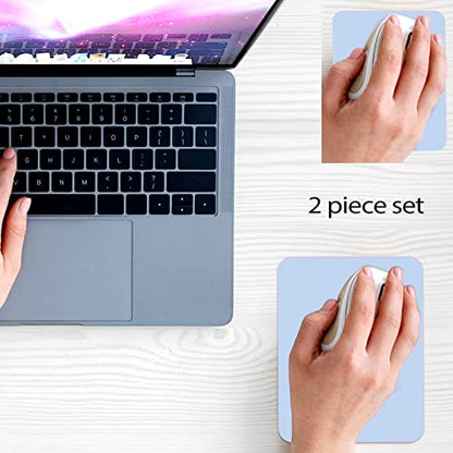 Small Mini Mouse Pad, 5x6 & 5.7x7.5 Inch, Portable, Waterproof, Non-Slip Rubber Base, Fits Wireless Laptop, Blue - color: Blue, size: 5.7x7.5 and 5x6 inches (set of 2)