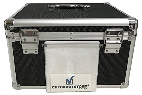 CheckOutStore (1) Aluminum CD/DVD Media Hanging Sleeves Storage Box (Black/Holds 300 Discs) - color: Black