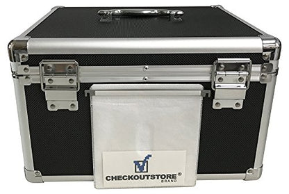 CheckOutStore (1) Aluminum CD/DVD Media Hanging Sleeves Storage Box (Black/Holds 300 Discs) - color: Black