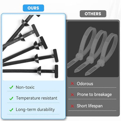 100 Pcs Nylon Universal Cable Tie Buckle - New T Multifunctional Nylon Zip Ties With Pin & Button Design Plastic Cable Fixion Tools Fasteners UV Resistant Zipties for Cars Daily Repair Bumper Clips