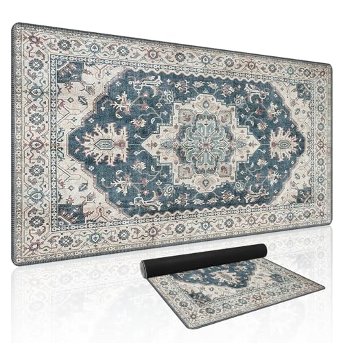 Baziabbo Desk Mat,XXL Extended Large Mouse Pad,Gaming Mousepad with Stitched Edge,Non-Slip Rubber Base Keyboard Desk Pad for Home Office Study Game (Neutral) - color: Neutral