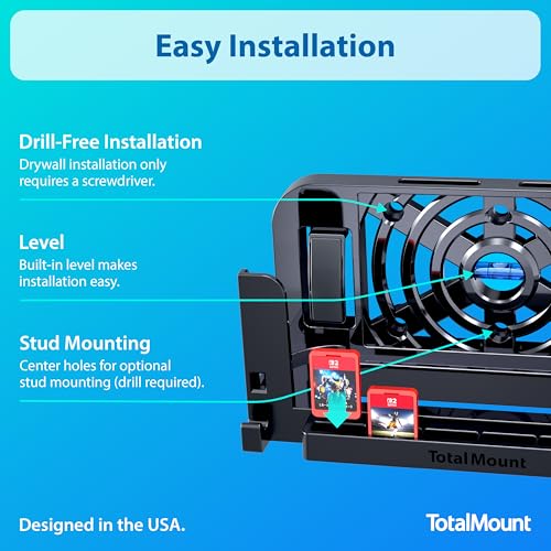 TotalMount Wall Mount for Nintendo Switch 2 (Mounts Switch 2 by TV) – Switch 2 Black - color: Switch 2 Black