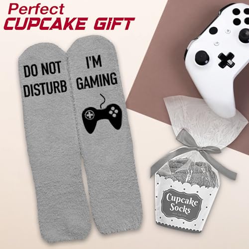 Gamers Gifts for Men, Boys - Gifts for Gamers - Gaming Socks, Stocking Stuffers for Men, Boyfriend, Son Gaming Novelty Socks - color: Grey