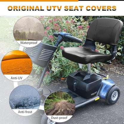 Seat Cover Set Compatible with Go-Go Elite Traveller, LR, Plus HD, ES, GO-Chair, Ultra X, Pride Revo and Sonic Mobility, 3&4 Wheel Folding Electric Scooter Wheelchair Covers (Leather)