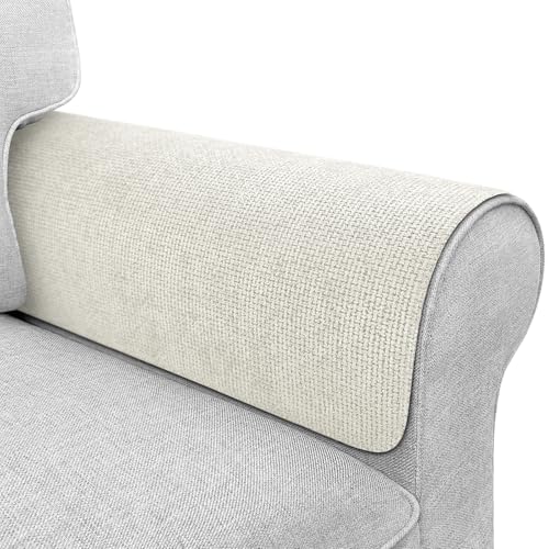 Couch Arm Covers, Sofa Arm Covers, Waterproof Armrest Cover for Sofa, Loveseat, Armchair, Anti-Slip Recliner Arm Cover, Headrest Cover, Arm Chair Covers Set of 2 (Beige, 22"×18") - color: Beige, size: 22" x 18" - 2 pcs