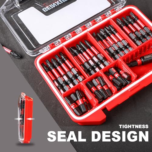 Geinxurn IPX4 Waterproof Small Storage Parts Organizer, Small Parts Case with Removable Dividers, Screwdriver Bit Set Box(2 Boxes) - style: DMBQC-7D