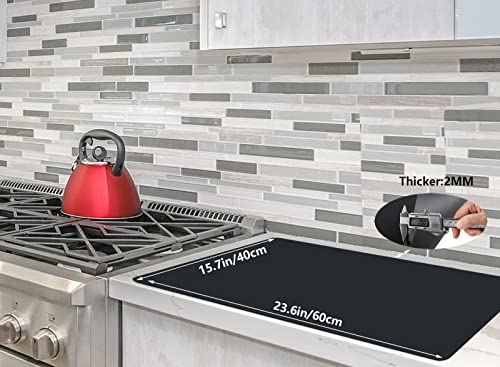 emolife Thick Silicone Mats for Kitchen Counter, 23.6"x15.7" Large Heat Resistant Mat for Countertop Protector, Non-Slip, Multipurpose Mat (Black) - color: Black