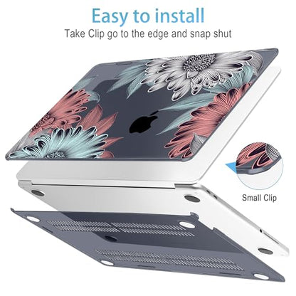 Mektron Case for 2026 MacBook Neo 13-inch A18 Pro chip A3404 Laptop Cover with 13-inch (Diagonal) Liquid Retina Display+ Keyboard Cover+ Screen Protector, Blooming Chrysanthemums - color: Blooming Chrysanthemums