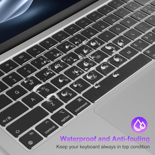 MOSISO 2 PCS Keyboard Cover, Keyboard Protector Compatible with MacBook Neo 13 inch 2026 A18 Pro, Compatible with MacBook Air 15/Air 13.6 M5 M4 M3 M2/ Pro 14/Pro 16 M5/M4/M3/M2/M1/, Clear - color: Clear