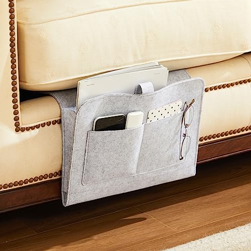 YOUDENOVA Bedside Caddy, Bedside Organizer for Dorm Room, Bunk Bed, Light Grey - color: Light Grey