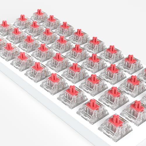 Zhouwang Burgundy Linear Switches, 3-Pin Pre-Lubricated Linear Switches, Dustproof and Waterproof for Mechanical Keyboards. (36Pcs) - color: Crysta Red, size: 36Pcs