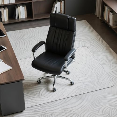 Heavy-Duty PVC Clear Chair Mat for Carpets - 36" x 48" Protects Low/Flat Pile, Non-Slip & Noise Reducing Office Mat for Rolling Chairs, Home Office & Gaming - size: 36" x 48"
