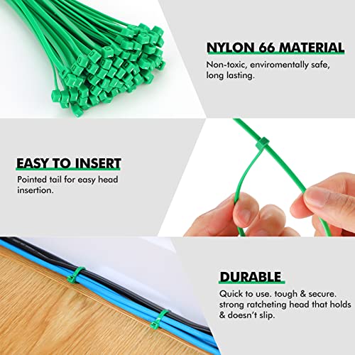 Shappy 24 Inch 50 Pcs Zip Ties Heavy Duty Strong Large Cable Wire Ties Zip Industrial Sturdy Wire, Awnings Tying Branches Bundling of Crops Fixed Water Pipes (Green) - color: Green, size: 24 inch