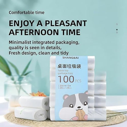 Small Desktop Trash Can with Lid for Desk Trash Cans Cute Mini Garbage Bin Press-top Wastebasket for Office Countertop Coffee Table Desk (Trash Bags)