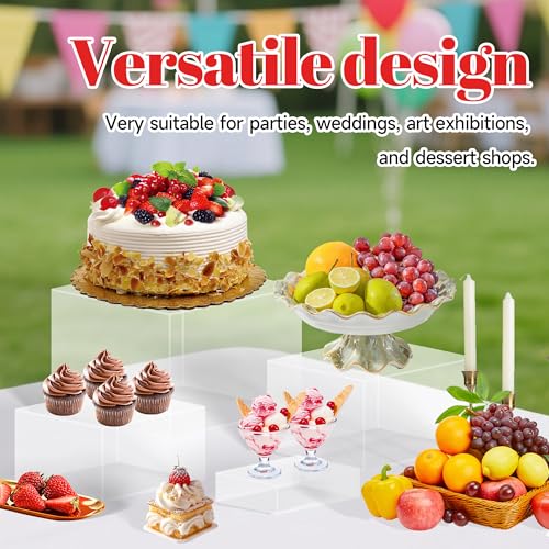 8 Buffet Risers Acrylic Cube Display Stands Box Risers with Hollow Bottoms Dessert Table Display Set Food Nesting Risers for Buffet Table, Cupcake Candy Food, Parties, Brunch, Weddings (Transparent, 6pcs-5''6''7''8''9''10'') - color: Transparent, size: 6p