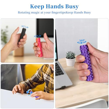Little Ouchies Pain Stim Fidget Toy, 3D Printed Pocket Spiky Keychain with Clicker Button Spinner Sensory Toys for Anxiety Focus & Stress Reduction Novelty Gifts(Silk Purple+Red) - color: Silk Purple+red