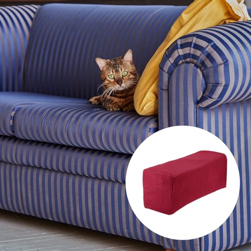 uxcell 2pcs Stretch Armrest Covers for Chairs/Sofas, Couch Arm Covers with Twist Pin, Furniture Protector Slipcovers Wine Red - color: Wine Red