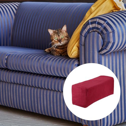 uxcell 2pcs Stretch Armrest Covers for Chairs/Sofas, Couch Arm Covers with Twist Pin, Furniture Protector Slipcovers Wine Red - color: Wine Red