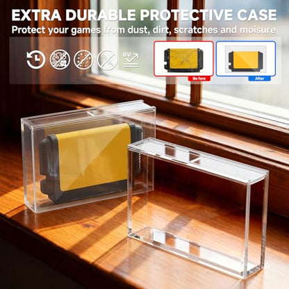 CaSZLUTION 3MM Acrylic Game Cartridge Protector for Famicom FC | Wall Mountable Dustproof Display Case, Compatible with Sega Master System SMS & Genesis, Clear Acrylic, Case Only