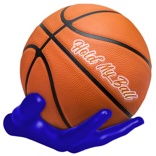 Wall-Mounted Ball Holder – Premium Resin – Basketball, Soccer, Football Display – Secure Ball Hanger, Sports Room Decor, Basketball Wall Mount for Man Caves, Memorabilia - color: Blue