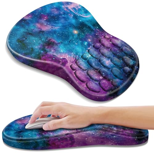 YIWEI Ergonomic Mouse Pad with Wrist Rest - Comfortable Office Mousepad with Memory Foam Wrist Support for Carpal Tunnel Relief, Mouse Pads with Non-Slip Base for Gaming and Home (Starry Sky) - color: Starry Sky