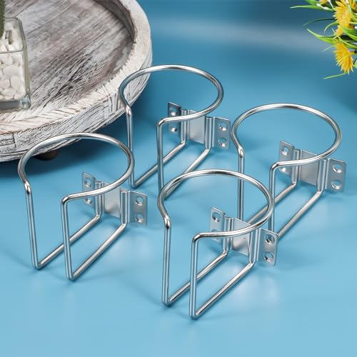 2 pcs Stainless Steel Boat Cup Holder, Universal Drink Holders, Suitable for Boat, Truck, RV, Tractor, Outdoor Wooden Swing (Silver) - color: Silver-2