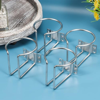 2 pcs Stainless Steel Boat Cup Holder, Universal Drink Holders, Suitable for Boat, Truck, RV, Tractor, Outdoor Wooden Swing (Silver) - color: Silver-2