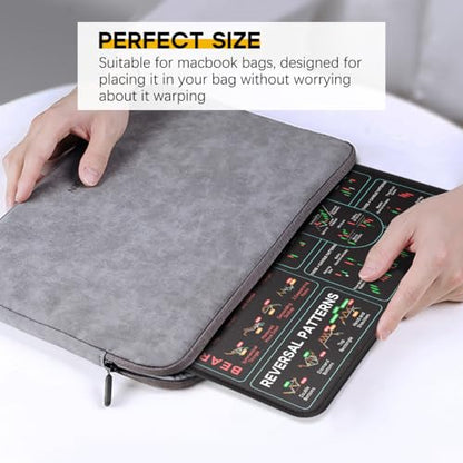 JIKIOU Stock Market Invest Day Trader Trading Mouse Pad with Stitched Edges | Standard Size, Durable & Non-slip, Clear Chart Patterns Cheat Sheet Print, Easy to Use and Save the Effort of Looking up - size: 10.2L x 8.3W inches
